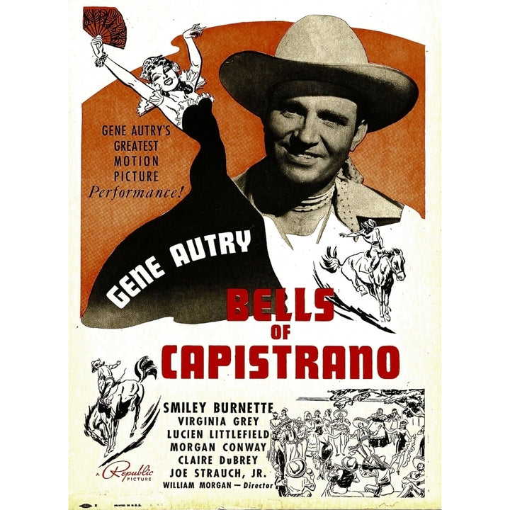 Bells Of Capistrano Gene Autry On Window Card 1942 Movie Poster Masterprint Image 2