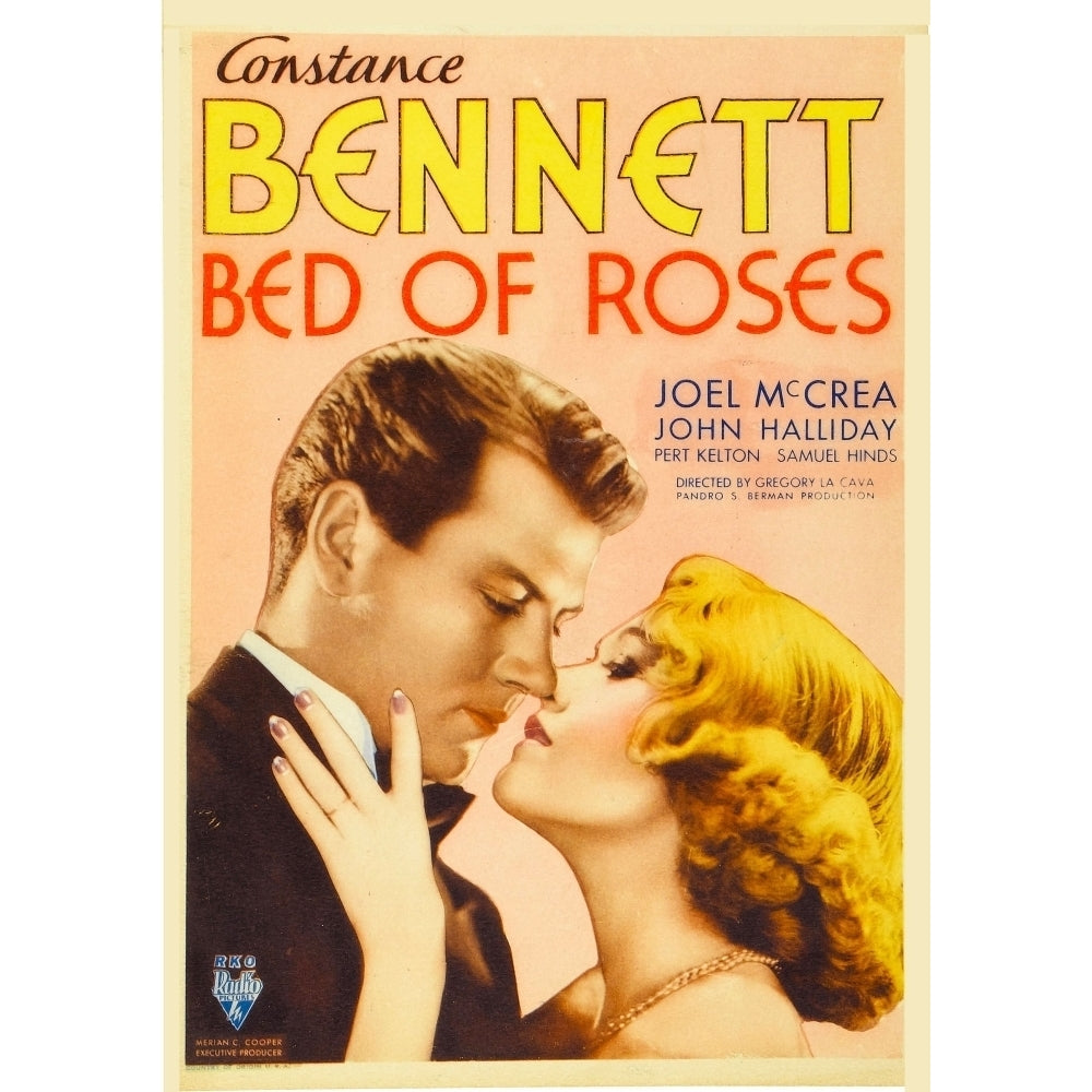 Bed Of Roses From Left: Joel Mccrea Constance Bennett On Midget Window Card 1933. Movie Poster Masterprint Image 2