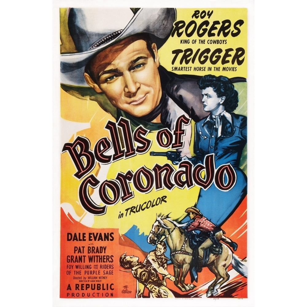 Bells Of Coronado Us Poster Art From Left: Roy Rogers Dale Evans 1950 Movie Poster Masterprint Image 1