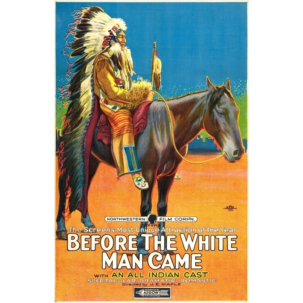 Before The White Man Came Mounted On Horse: Old Badger; 1-Sheet Poster Art 1920. Movie Poster Masterprint Image 2