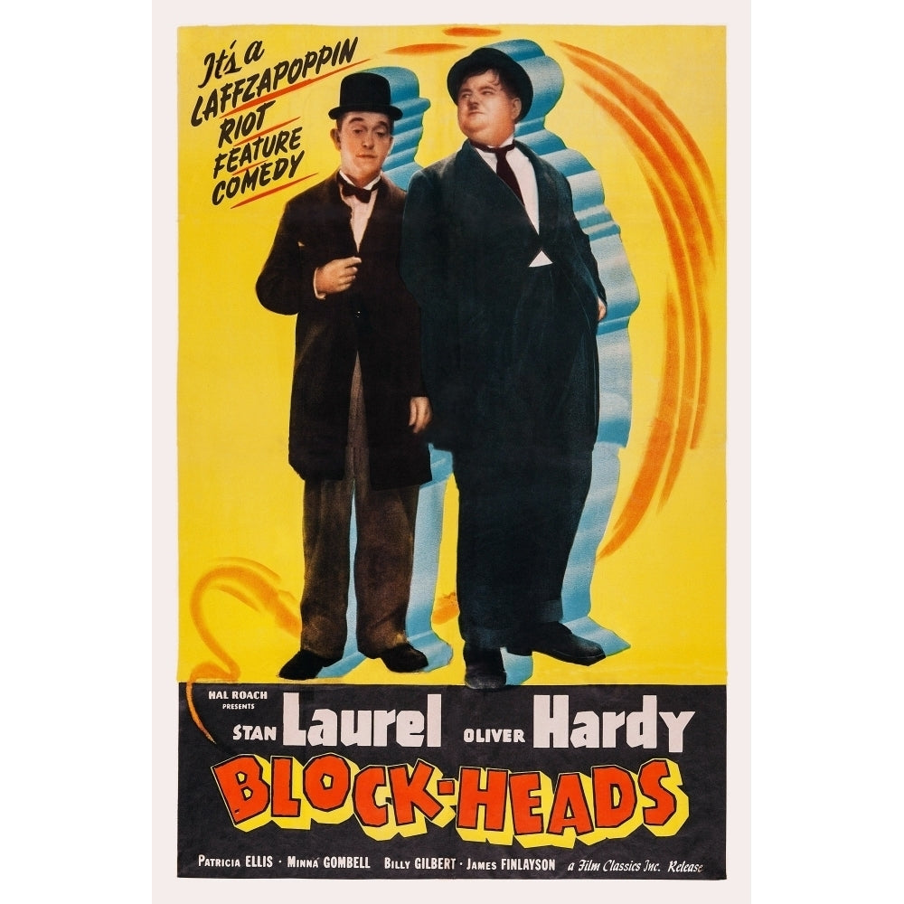 Block-Heads Us Poster Top From Left: Stan Laurel Oliver Hardy 1938 Movie Poster Masterprint Image 2