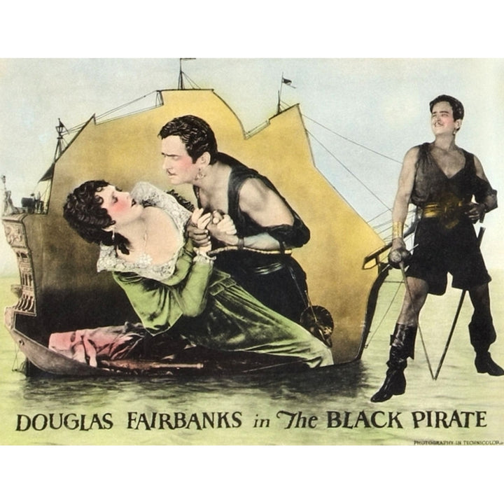 The Black Pirate L-R: Billie Dove Douglas Fairbanks On Lobbycard 1926 Movie Poster Masterprint Image 2