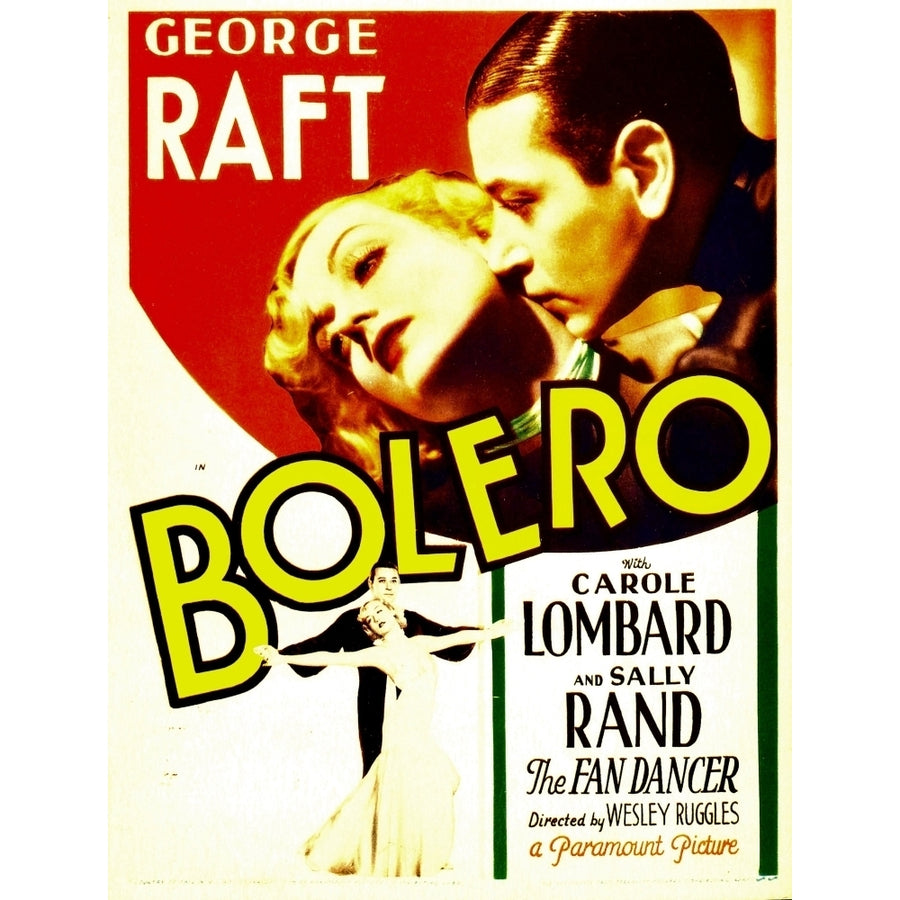 Bolero Top From Left: Carole Lombard George Raft On Midget Window Card 1934. Movie Poster Masterprint Image 1