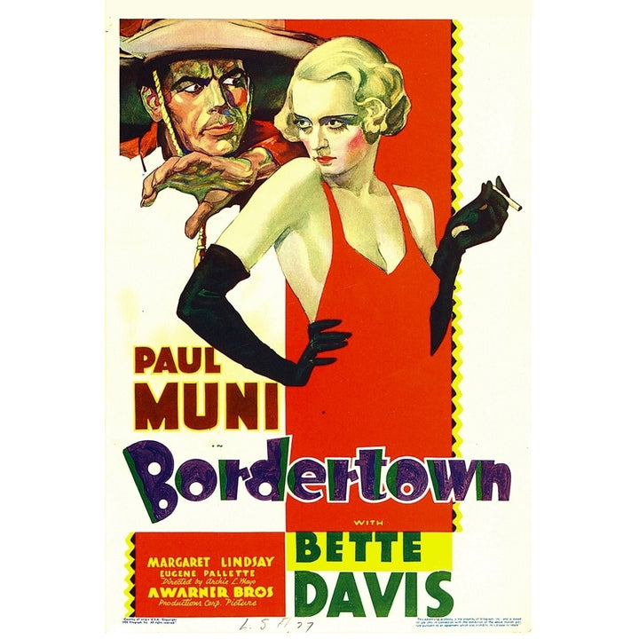 Bordertown Paul Muni Bette Davis On Midget Window Card 1935. Movie Poster Masterprint Image 1