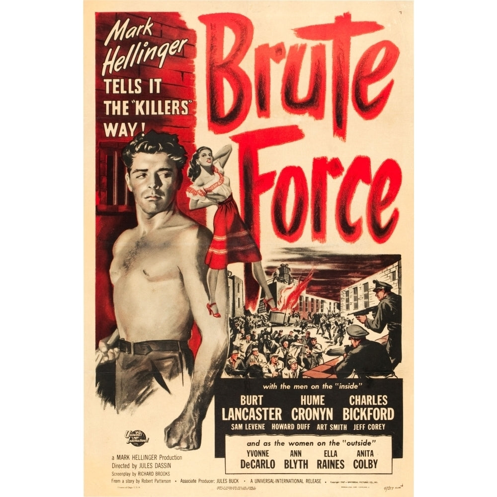 Brute Force Burt Lancaster Yvonne De Carlo 1947. Movie Poster Masterprint Image 2