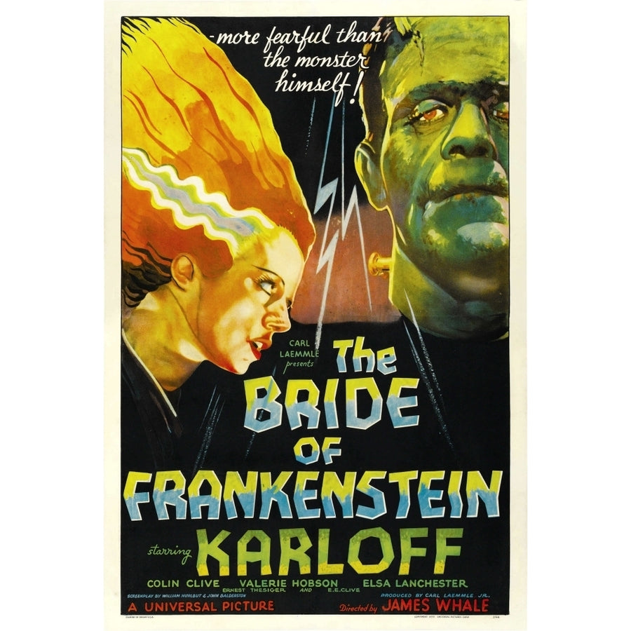 The Bride Of Frankenstein From Left: Elsa Lanchester Boris Karloff 1935 Movie Poster Masterprint Image 1