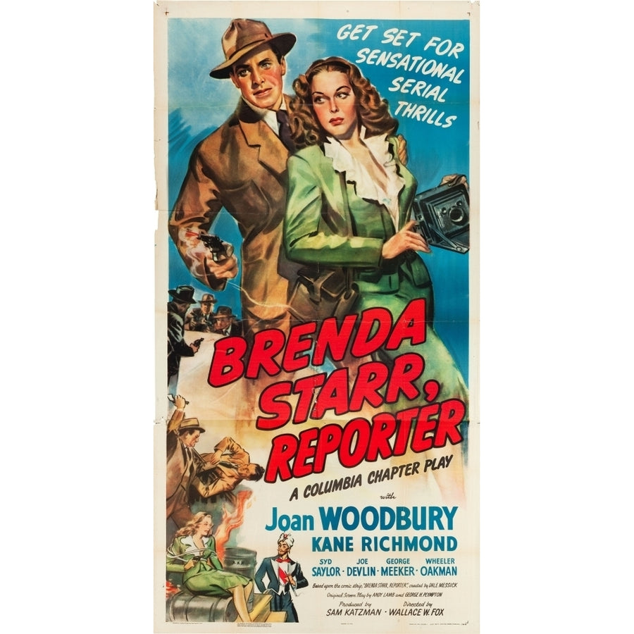 Brenda Starr Reporter L-R: Kane Richmond Joan Woodbury On Us Poster Art 1945. Movie Poster Masterprint Image 1