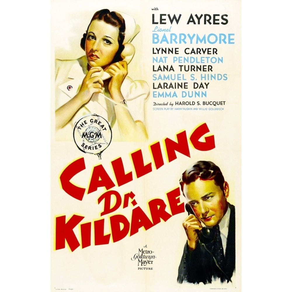 Calling Dr. Kildare From Left On Us Poster Art: Laraine Day Lew Ayres 1939 Movie Poster Masterprint Image 1