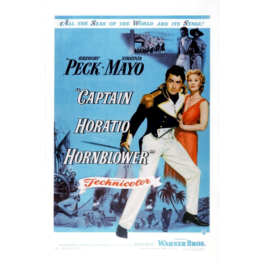 Captain Horatio Hornblower Gregory Peck Virginia Mayo 1951 Movie Poster Masterprint Image 1