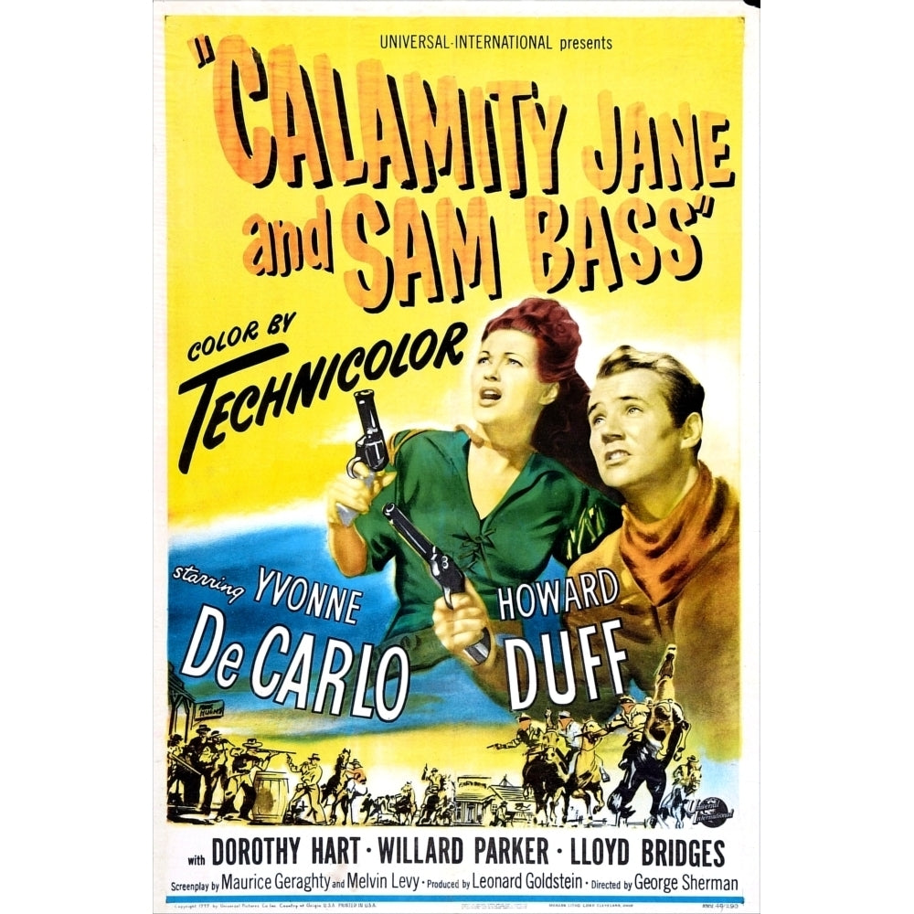 Calamity Jane And Sam Bass Us Poster From Left: Yvonne De Carlo Howard Duff 1949 Movie Poster Masterprint Image 1