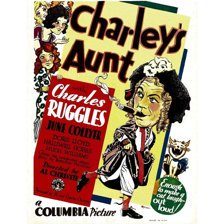 CharleyS Aunt Left: Charles Ruggles On Window Card 1930 Movie Poster Masterprint Image 2