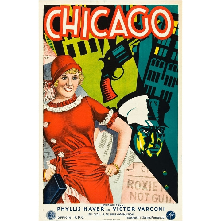 Chicago Left: Phyllis Haver On Swedish Poster Art 1927. Movie Poster Masterprint Image 2