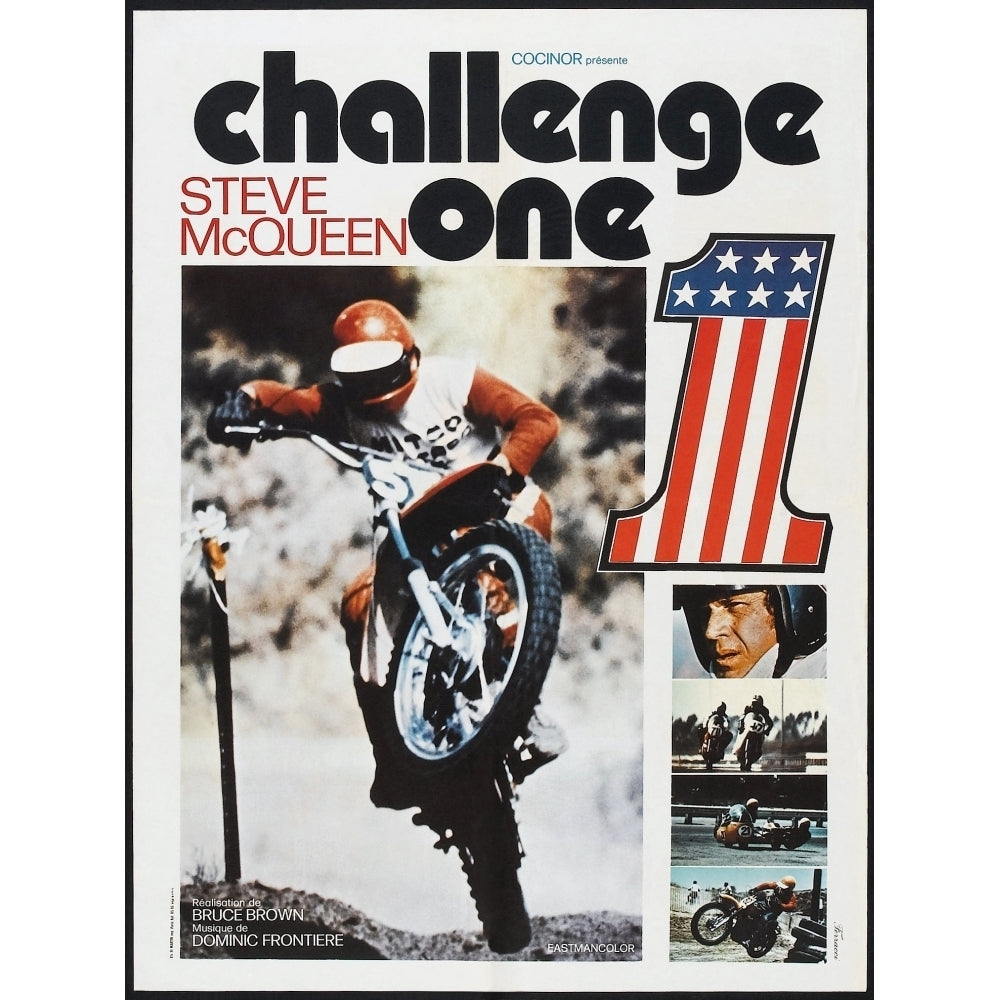 Challenge One French Poster Steve Mcqueen 1971 Movie Poster Masterprint Image 2