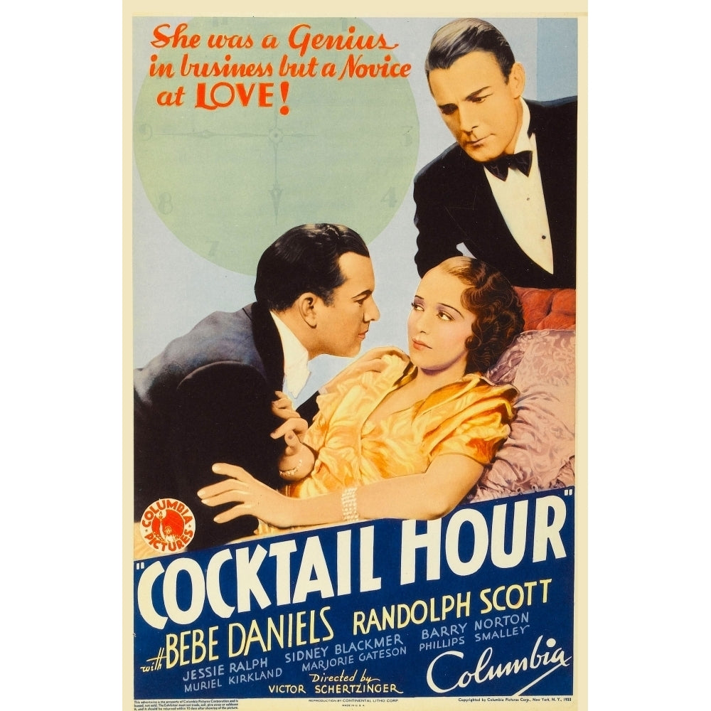 Cocktail Hour Center: Bebe Daniels Right: Randolph Scott On Midget Window Card 1933. Movie Poster Masterprint Image 2