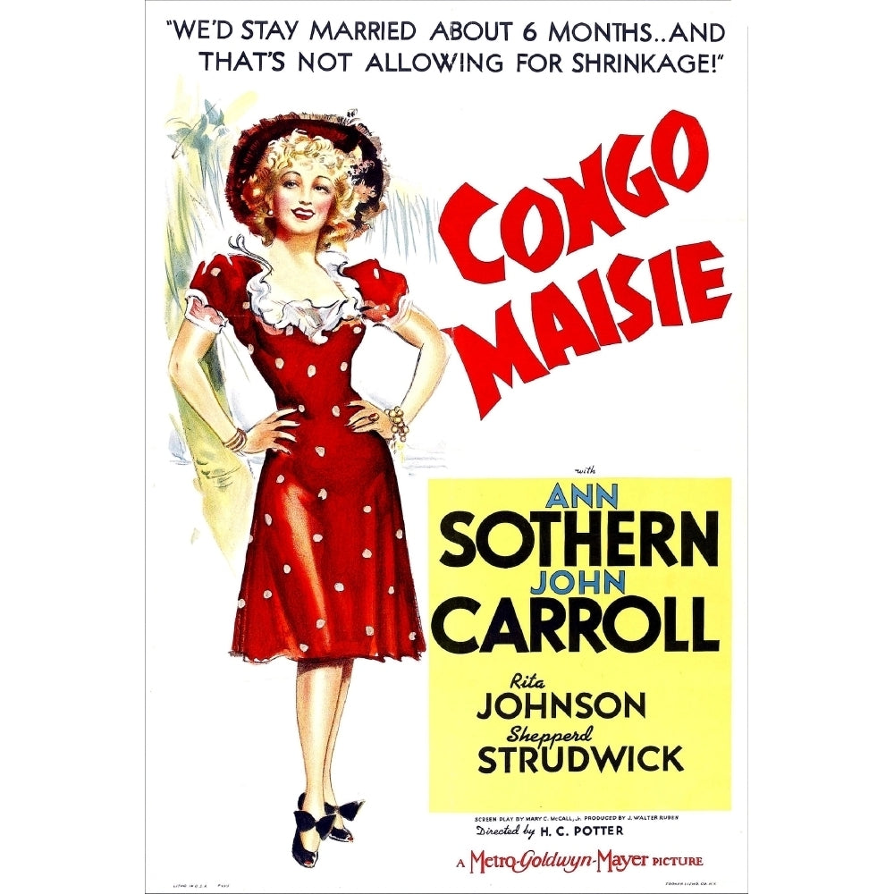 Congo Maisie Us Poster Ann Sothern 1940 Movie Poster Masterprint Image 1