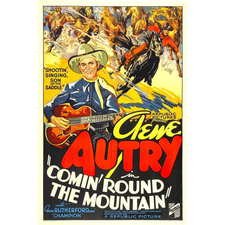 Comin Round The Mountain From Left: Gene Autry Smiley Burnette 1936 Movie Poster Masterprint Image 1