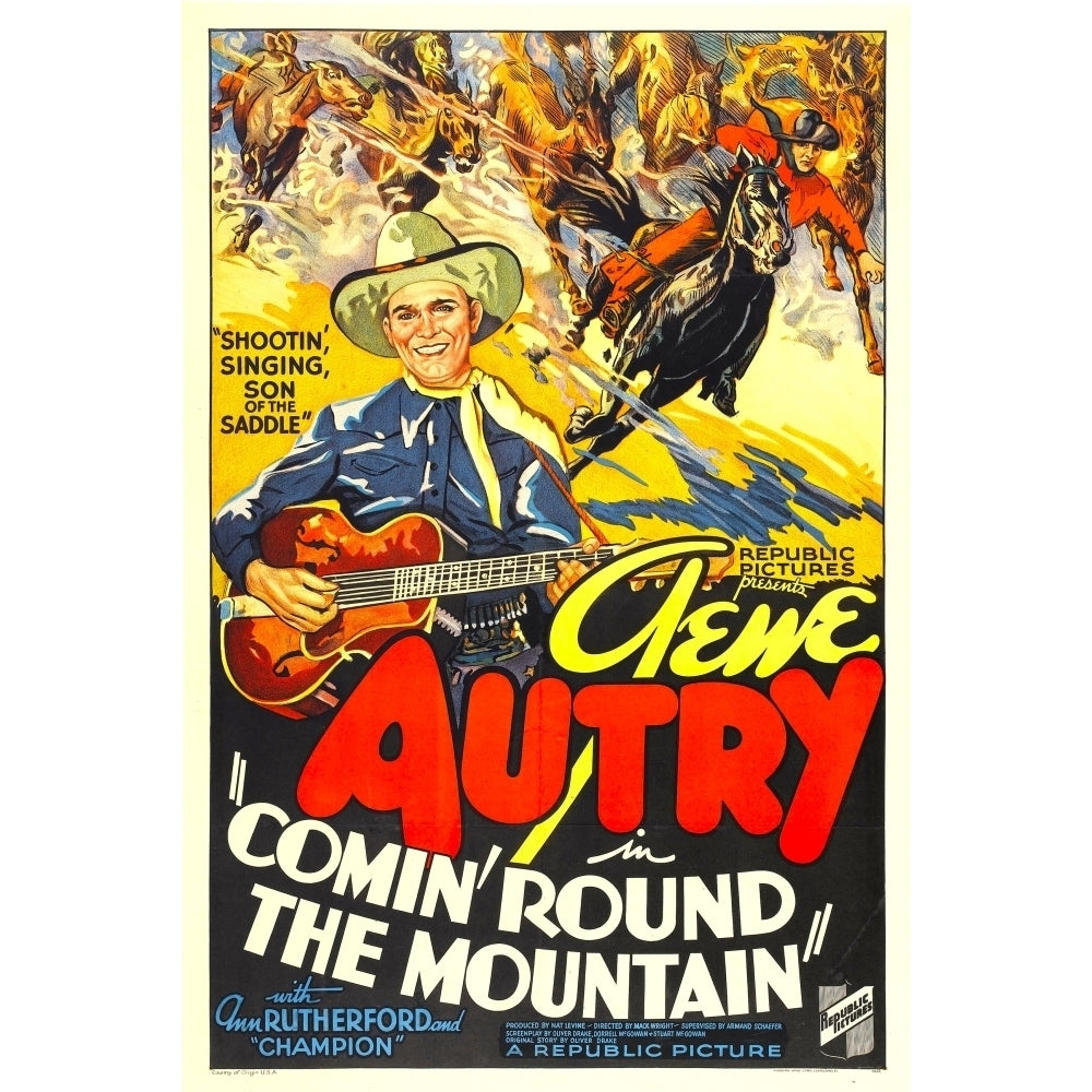 Comin Round The Mountain From Left: Gene Autry Smiley Burnette 1936 Movie Poster Masterprint Image 2