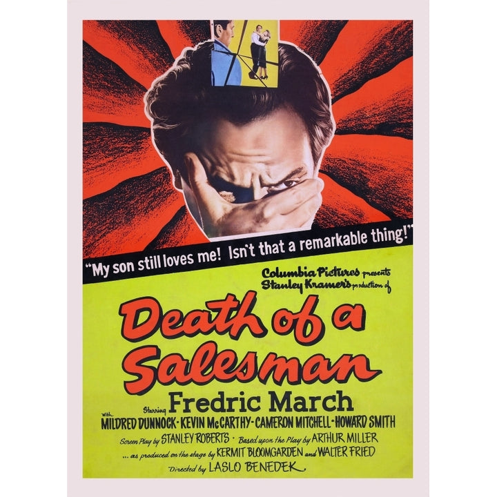 Death Of A Salesman Us Poster Art Center: Fredric March 1951 Movie Poster Masterprint Image 1