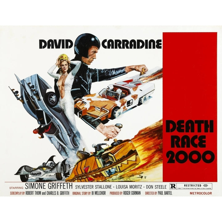 Death Race 2000 From Left: Simone Griffeth David Carradine 1975 Movie Poster Masterprint Image 2