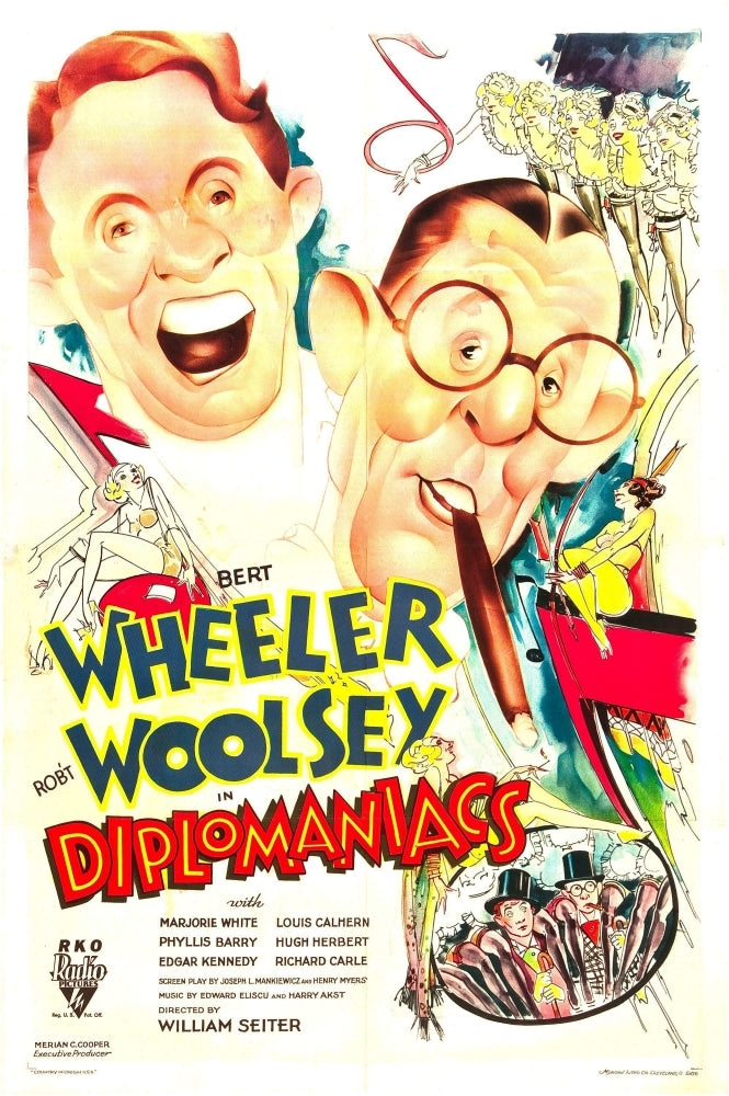 Diplomaniacs Us Poster Art From Left: Bert Wheeler Robert Woolsey 1933 Movie Poster Masterprint Image 1