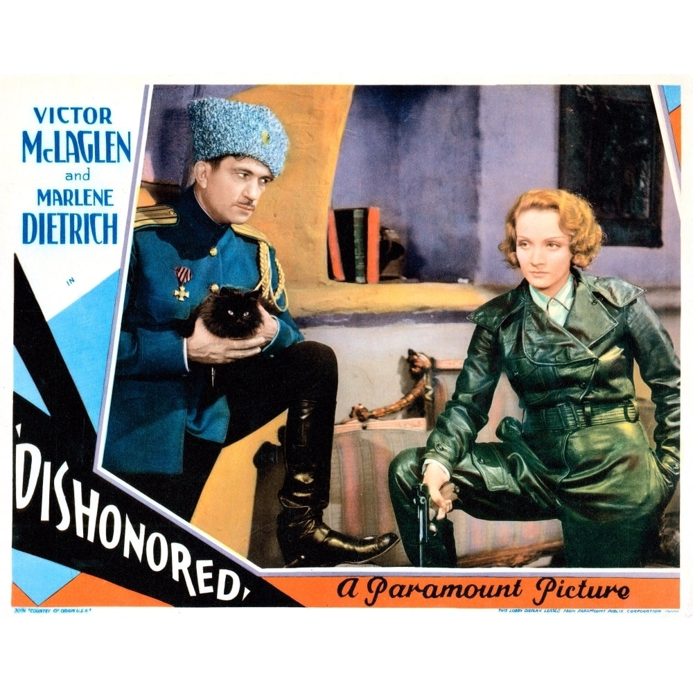 Dishonored Lobbycard From Left: Victor Mclaglen Marlene Dietrich 1931 Movie Poster Masterprint Image 2