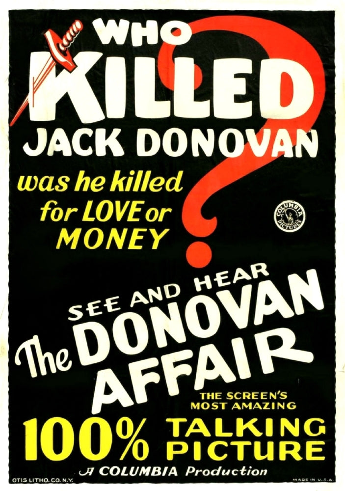 The Donovan Affair Us Poster Art 100% Talking Picture 1929 Movie Poster Masterprint Image 1