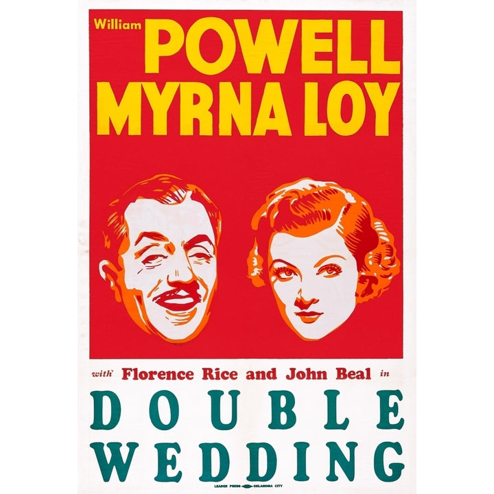 Double Wedding Us Poster Art From Left: William Powell Myrna Loy 1937 Movie Poster Masterprint Image 1