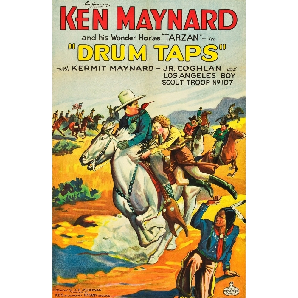 Drum Taps Left: Ken Maynard Tarzan The Wonder Horse On Poster Art 1933. Movie Poster Masterprint Image 1