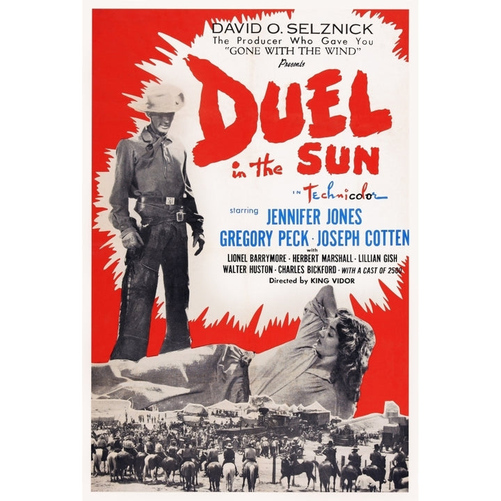 Duel In The Sun Us Poster Art From Top: Gregory Peck Jennifer Jones 1946 Movie Poster Masterprint Image 2