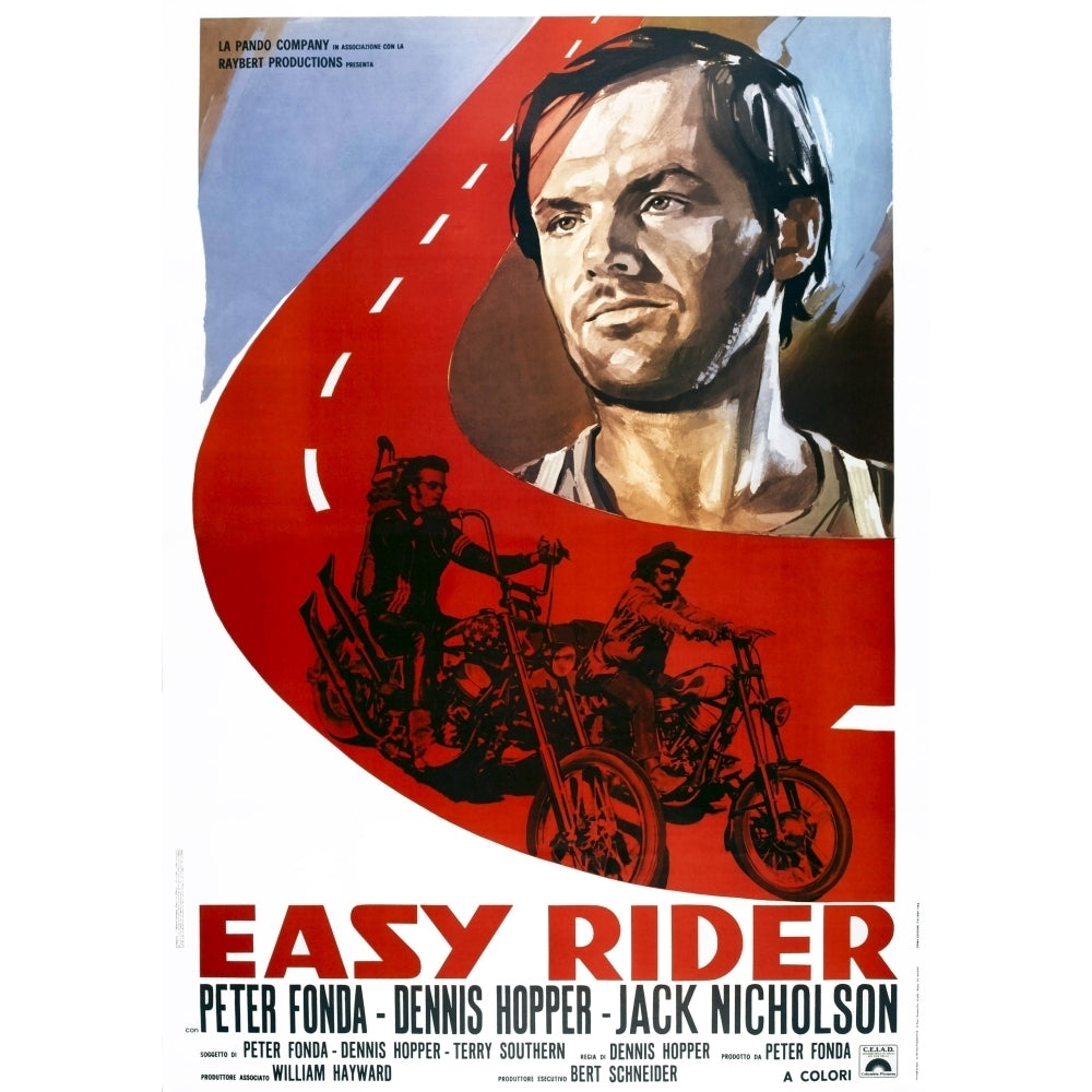 Easy Rider Italian Poster Art From Top: Jack Nicholson Peter Fonda Dennis Hopper 1969 Movie Poster Masterprint Image 2