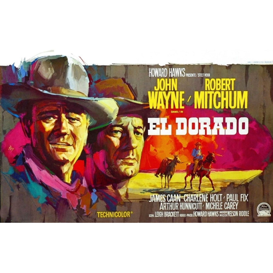 El Dorado L-R: John Wayne Robert Mitchum On Belgian Poster Art 1966. Movie Poster Masterprint Image 1