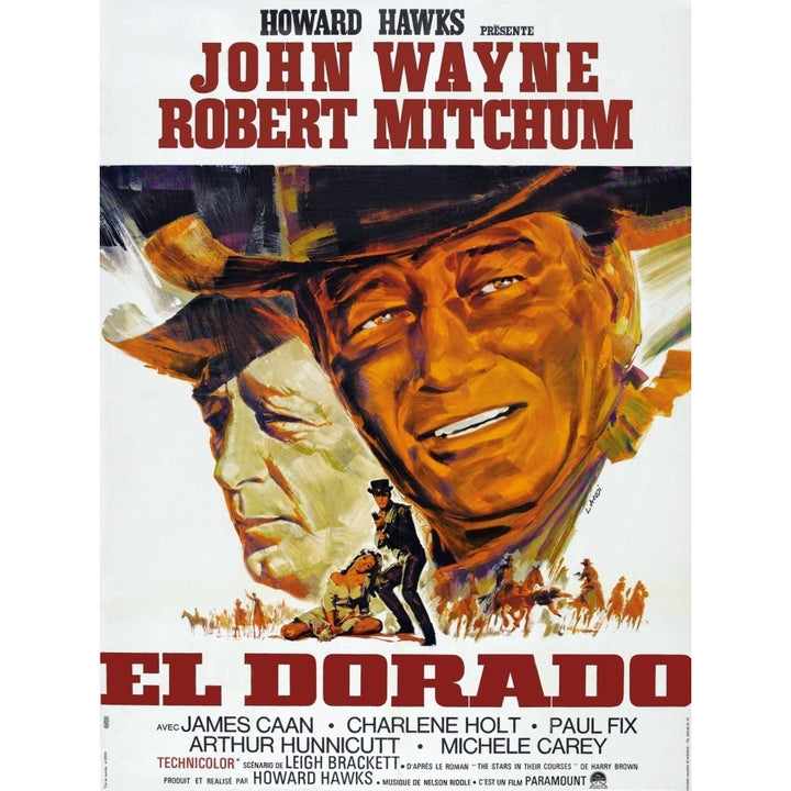 El Dorado L-R: Robert Mitchum John Wayne On French Poster Art 1966. Movie Poster Masterprint Image 1