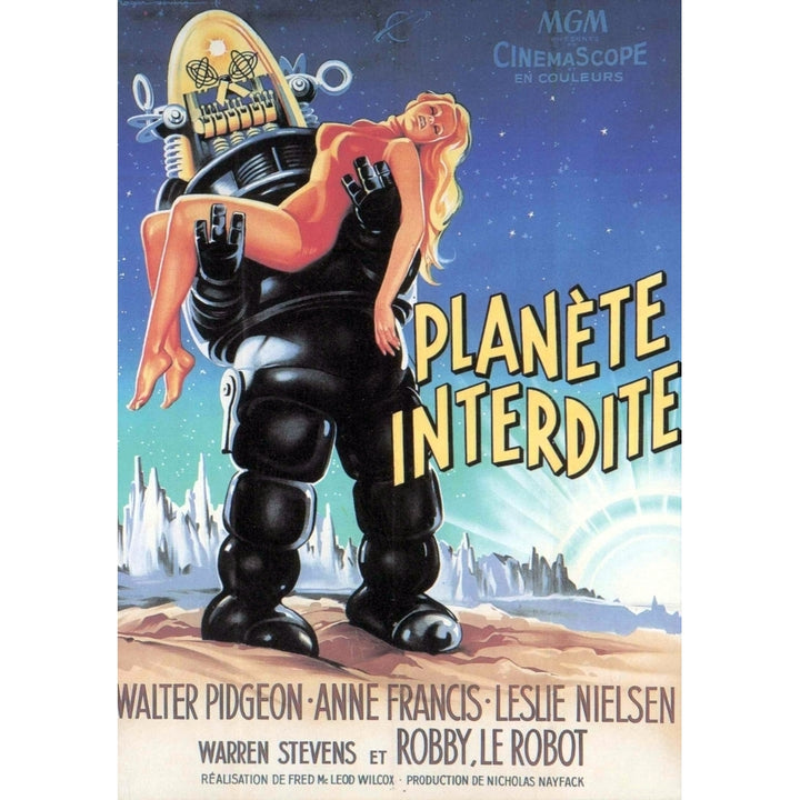 Forbidden Planet Robby The Robot Holding Anne Francis On French Poster Art 1956. Movie Poster Masterprint Image 1