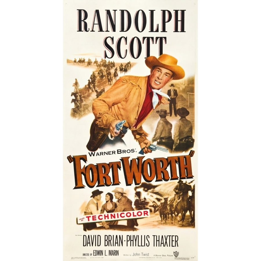 Fort Worth Top: Randolph Scott On Poster Art 1951. Movie Poster Masterprint Image 1