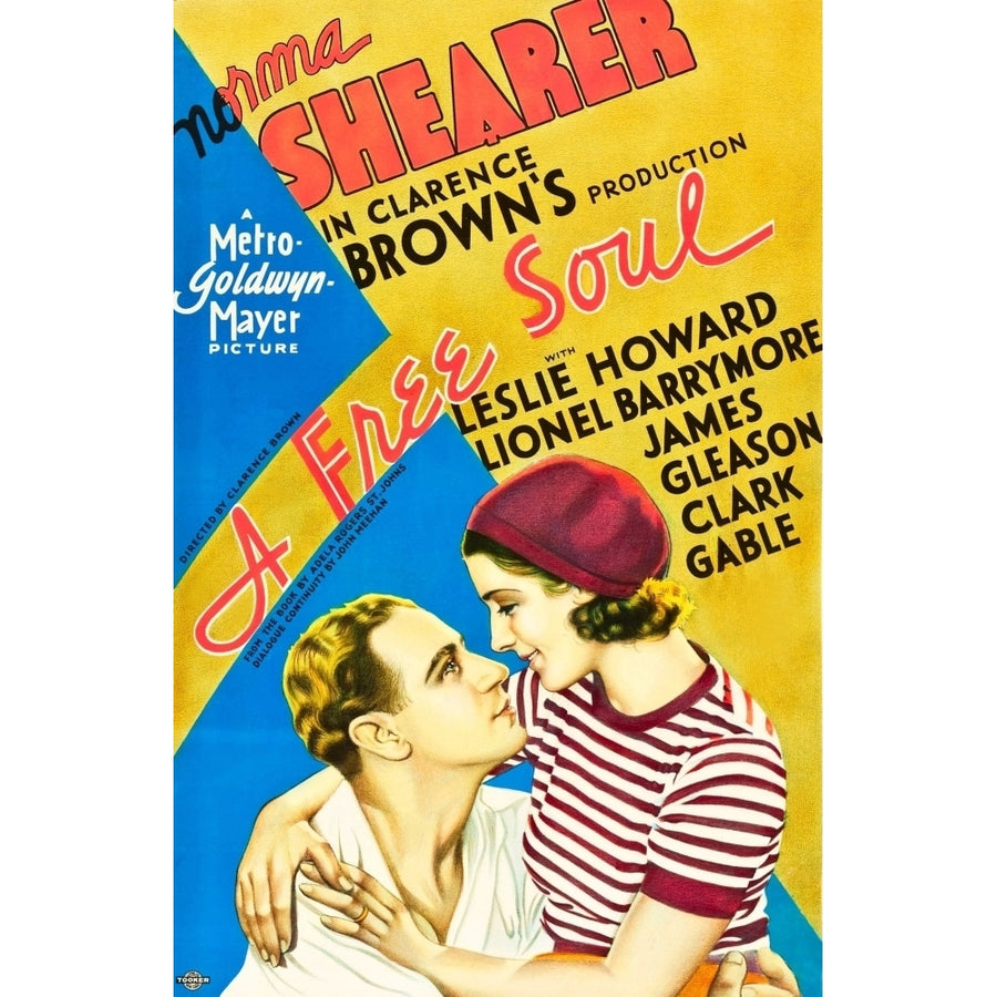 A Free Soul From Left On Us Poster Art: Leslie Howard Norma Shearer 1931 Movie Poster Masterprint Image 1