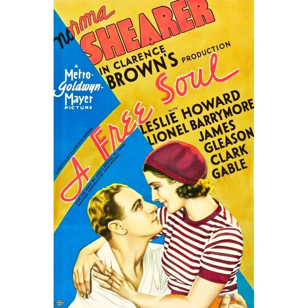 A Free Soul From Left On Us Poster Art: Leslie Howard Norma Shearer 1931 Movie Poster Masterprint Image 2