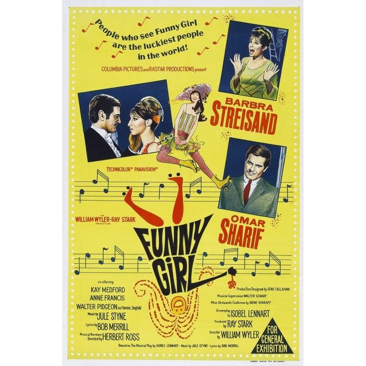 Funny Girl Australian Poster Barbra Streisand Omar Sharif 1968 Movie Poster Masterprint Image 2