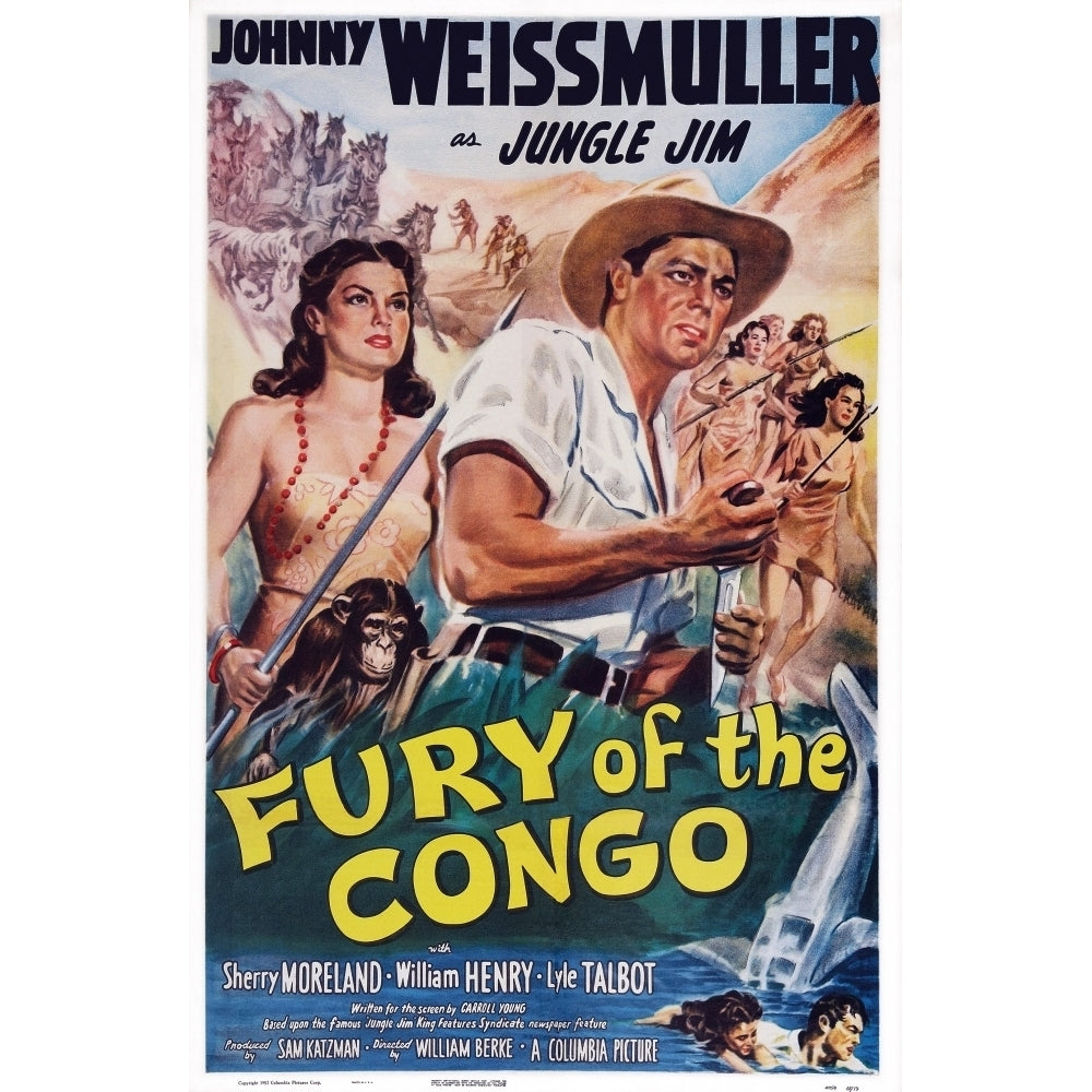 Fury Of The Congo Us Poster Art From Left: Sherry Moreland Johnny Weissmuller 1951 Movie Poster Masterprint Image 1