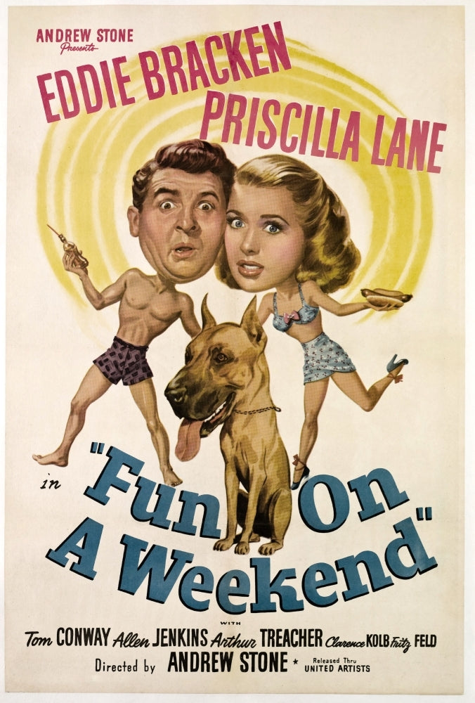 Fun On A Weekend From Left Eddie Bracken Priscilla Lane 1947 Movie Poster Masterprint Image 1