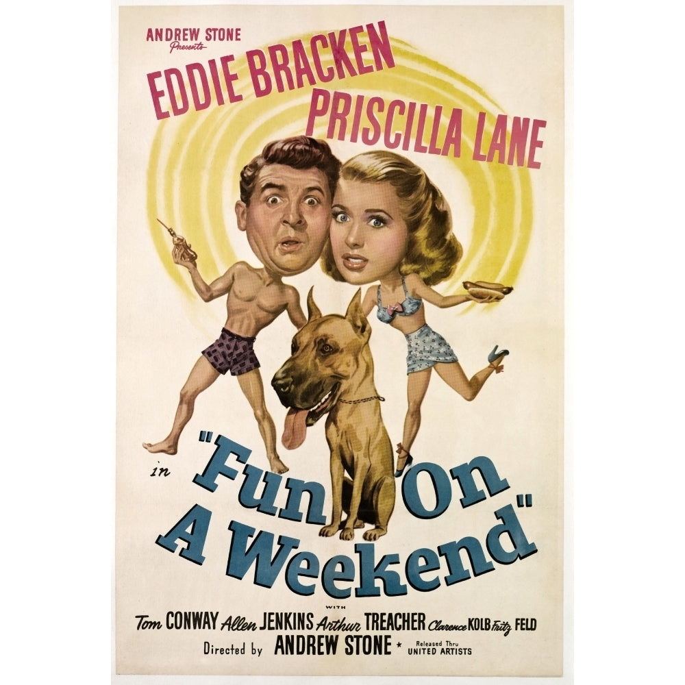 Fun On A Weekend From Left Eddie Bracken Priscilla Lane 1947 Movie Poster Masterprint Image 2