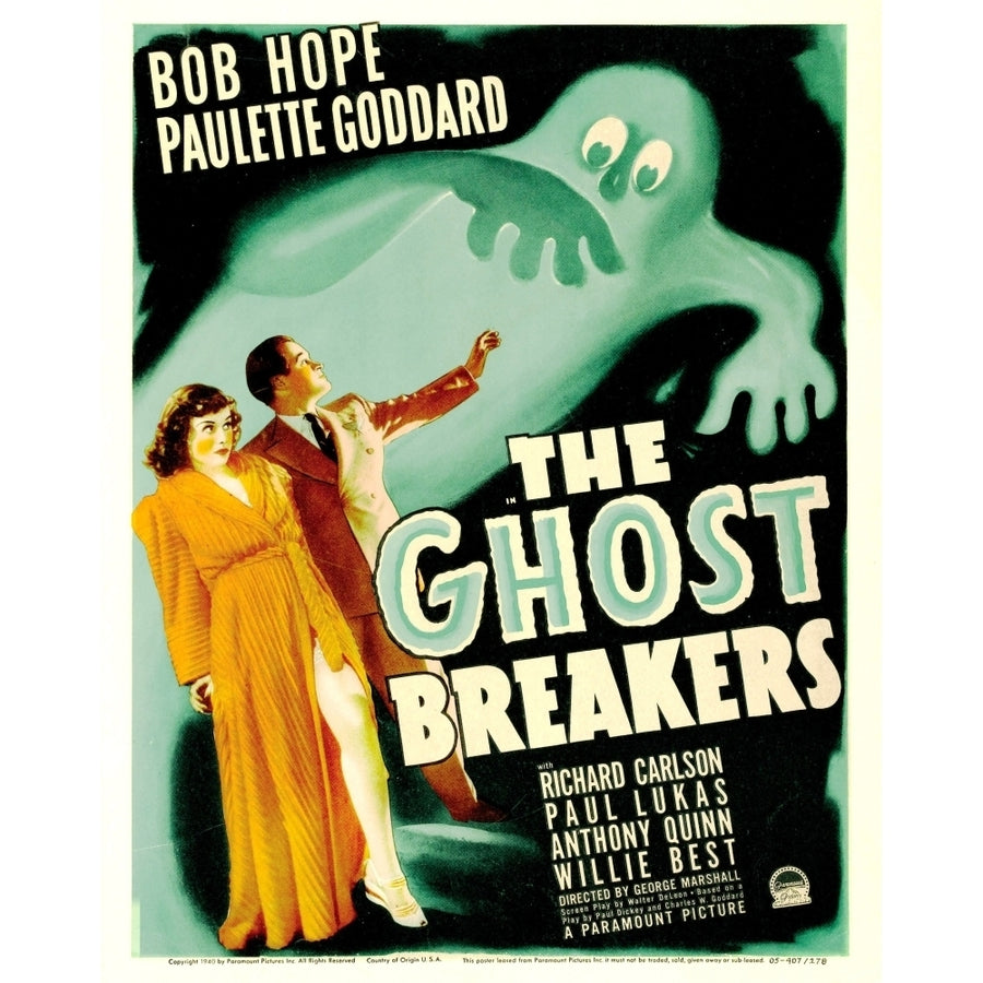 The Ghost Breakers From Left: Paulette Goddard Bob Hope On Window Card 1940 Movie Poster Masterprint Image 1