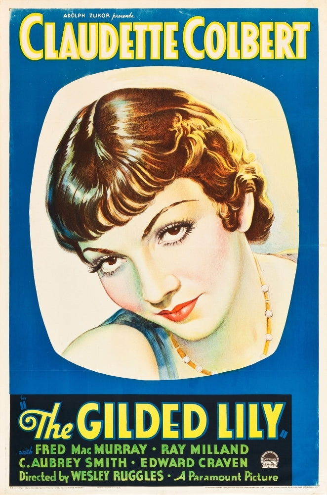 The Gilded Lily Claudette Colbert On Us Poster Art 1935. Movie Poster Masterprint Image 1