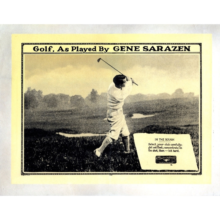 Golf As Played By Gene Sarazen Gene Sarazen 1932 Movie Poster Masterprint Image 1