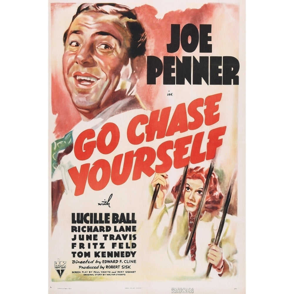 Go Chase Yourself Us Poster Art From Left: Joe Penner Lucille Ball 1938 Movie Poster Masterprint Image 1