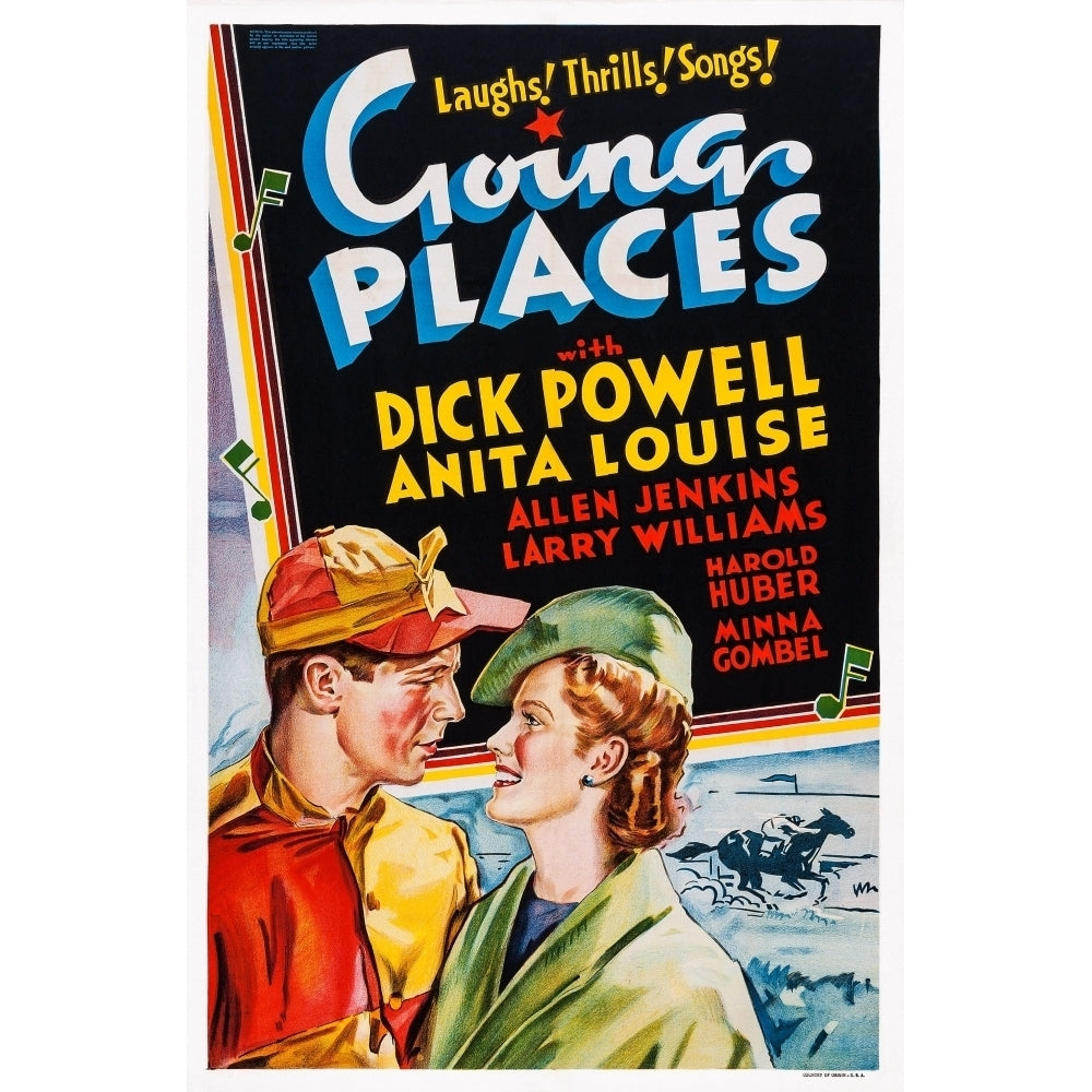 Going Places Us Poster Art From Left: Dick Powell Anita Louise 1938 Movie Poster Masterprint Image 2