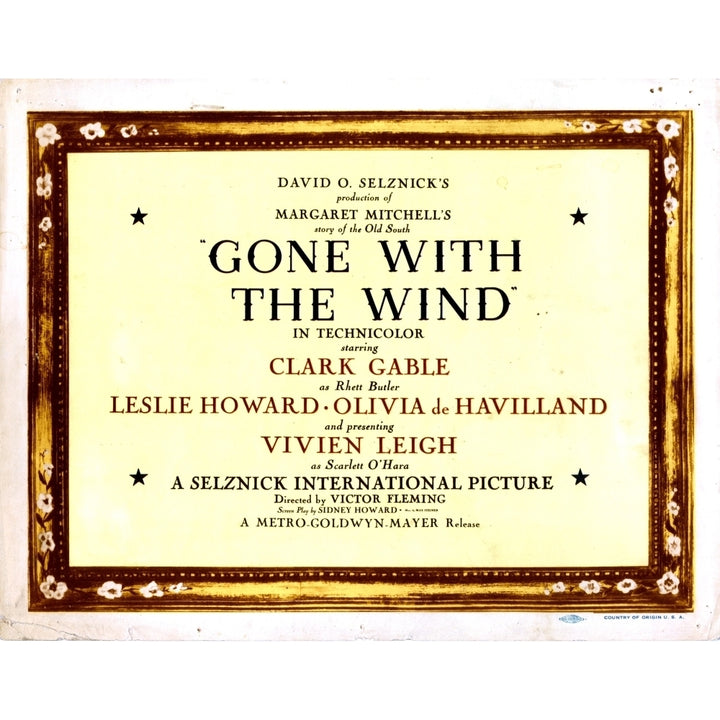 Gone With The Wind 1939 Movie Poster Masterprint Image 1