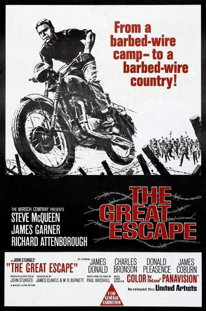 The Great Escape Steve Mcqueen 1963 Movie Poster Masterprint Image 1