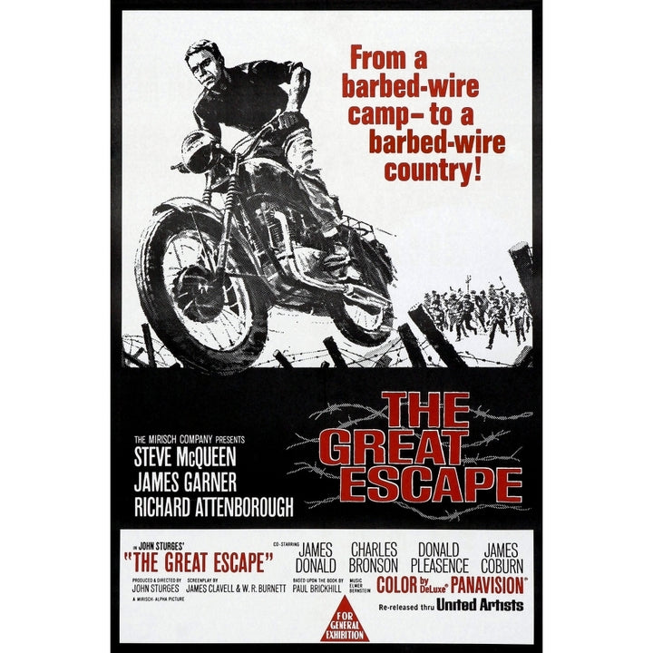 The Great Escape Steve Mcqueen 1963 Movie Poster Masterprint Image 2