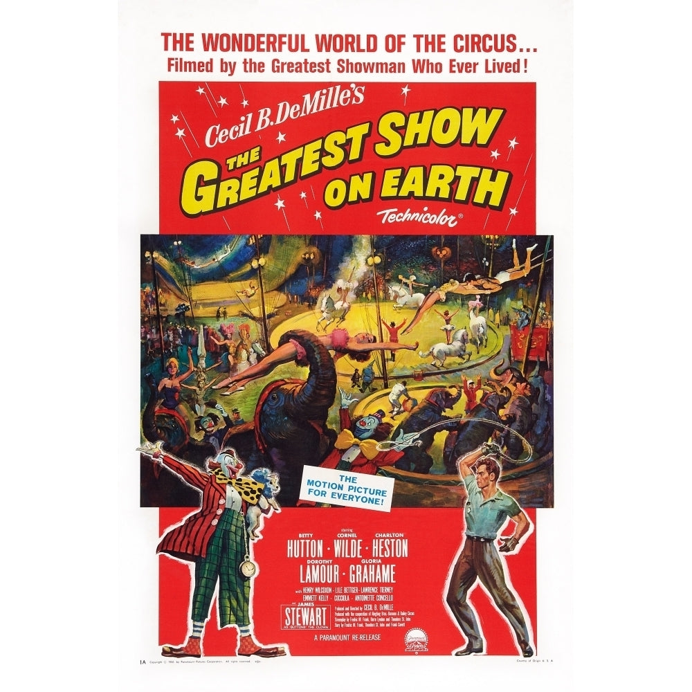 The Greatest Show On Earth Us Poster Art Right: Charlton Heston 1952 Movie Poster Masterprint Image 2