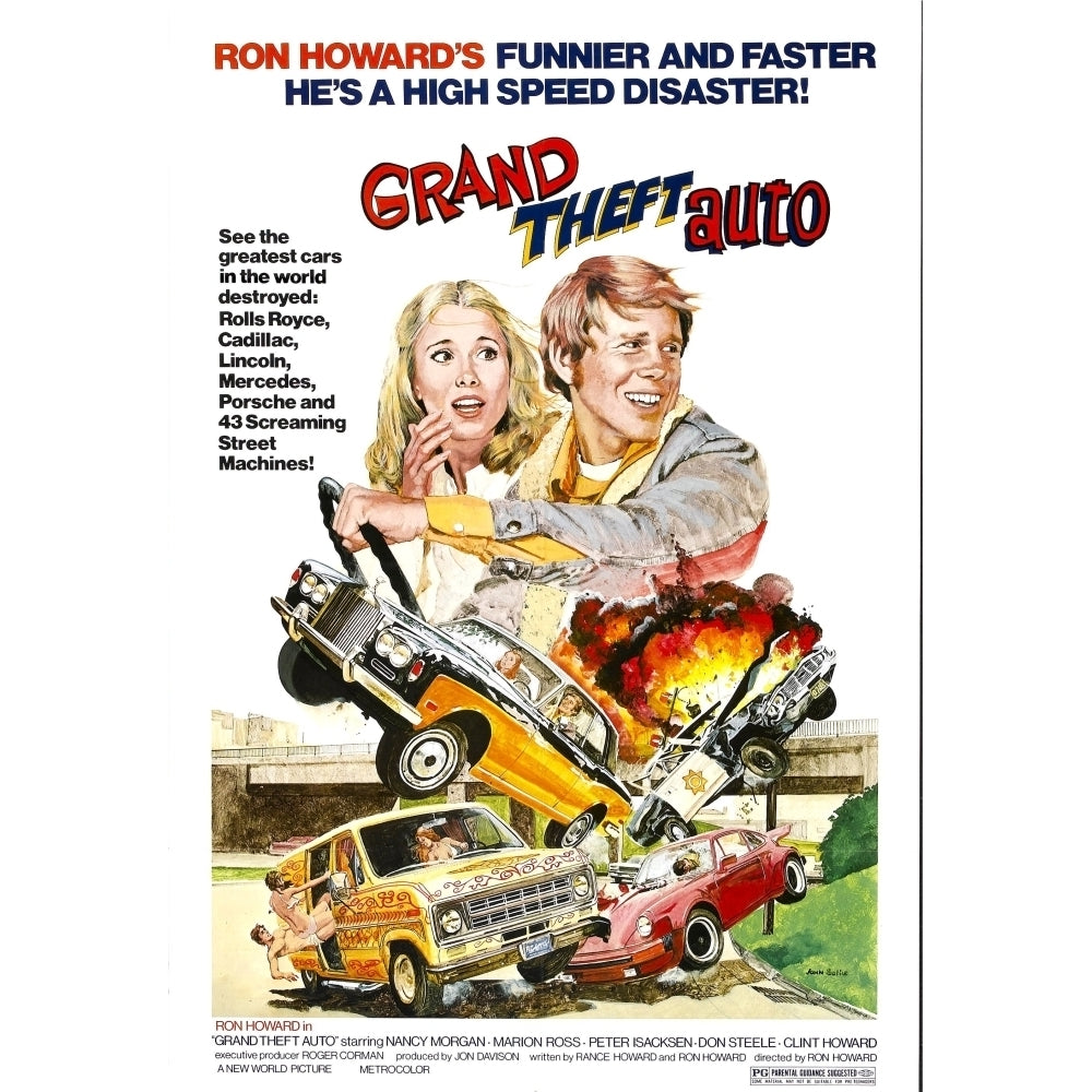 Grand Theft Auto From Left: Nancy Morgan Ron Howard 1977 Movie Poster Masterprint Image 1